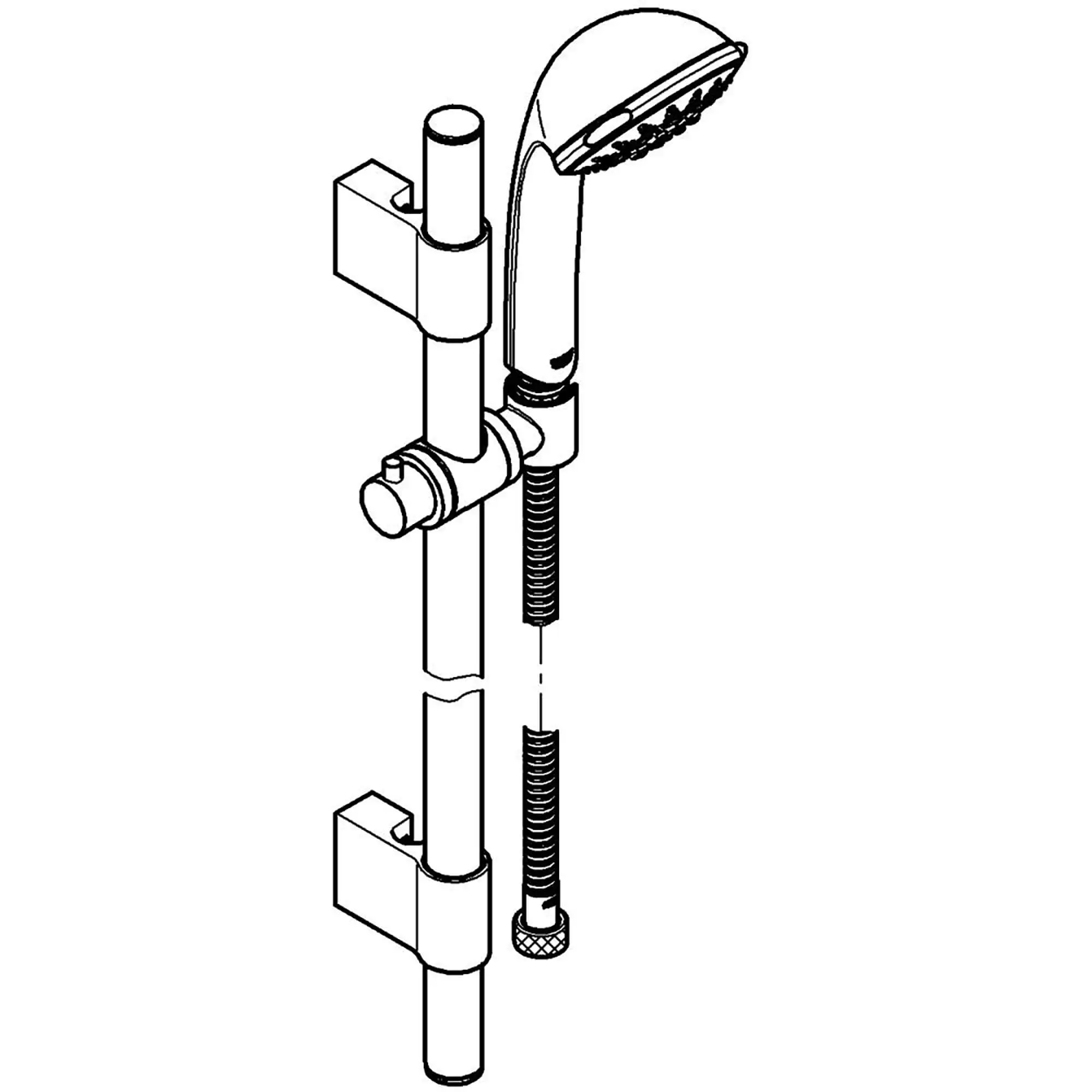 24" Shower Slide Bar Kit - 5 Sprays, 2.5 gpm